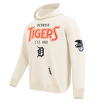 MLB DETROIT TIGERS PARADISE MEN'S PULL OVER HOODIE (EGGSHELL)