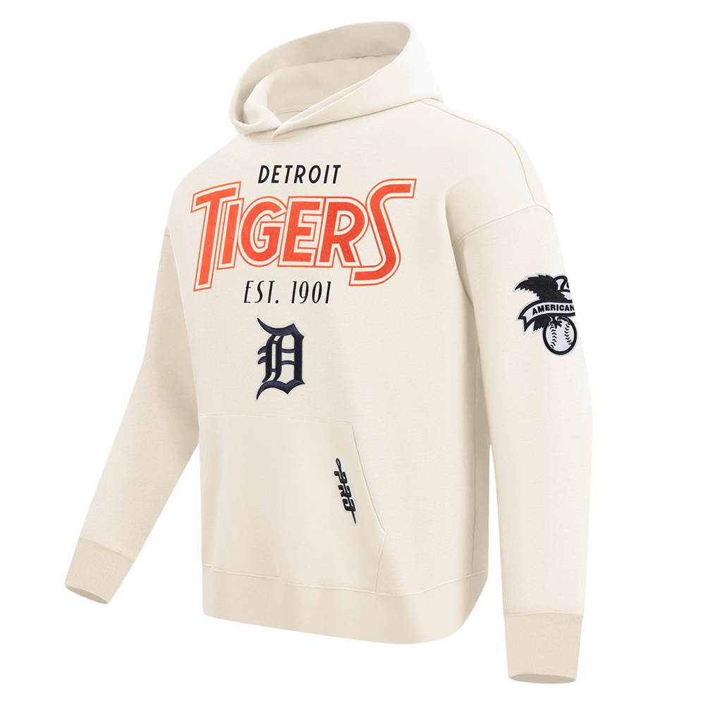 MLB DETROIT TIGERS PARADISE MEN'S PULL OVER HOODIE (EGGSHELL)
