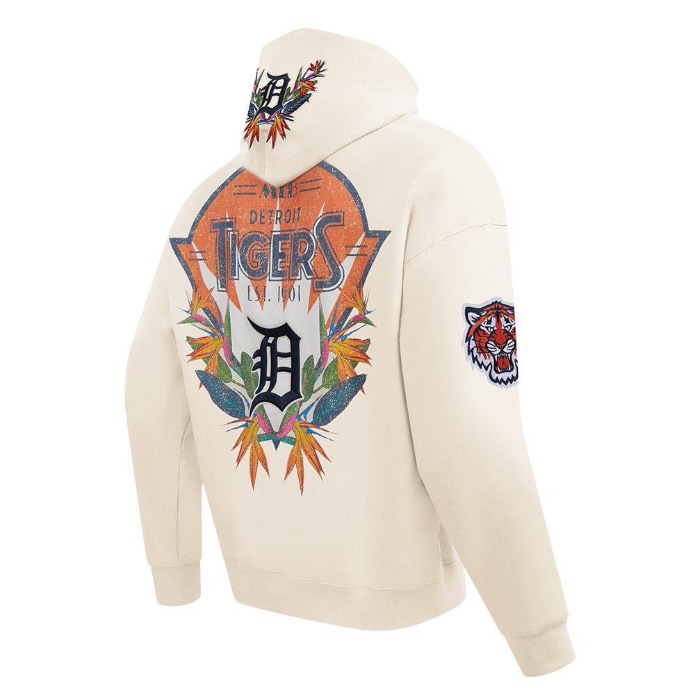 MLB DETROIT TIGERS PARADISE MEN'S PULL OVER HOODIE (EGGSHELL)