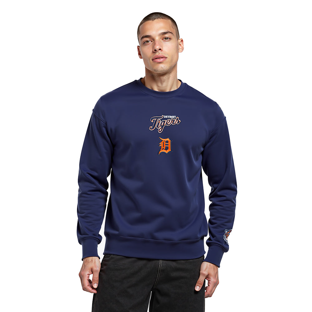 MLB DETROIT TIGERS WINGSPAN MEN'S DROP SHOULDER FLC CREWNECK v2 (MIDNIGHT NAVY)