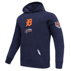 MLB DETROIT TIGERS CLASSIC CHENILLE CHANDAIL À CAPUCHON EN MAILLE DOUBLE POUR HOMME (MARINE MINUIT)