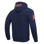 MLB DETROIT TIGERS CLASSIC CHENILLE CHANDAIL À CAPUCHON EN MAILLE DOUBLE POUR HOMME (MARINE MINUIT)