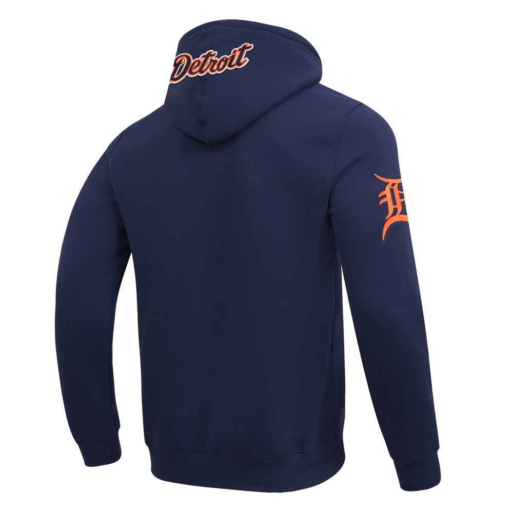 MLB DETROIT TIGERS CLASSIC CHENILLE CHANDAIL À CAPUCHON EN MAILLE DOUBLE POUR HOMME (MARINE MINUIT)