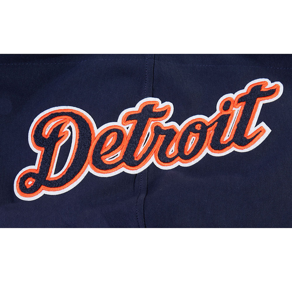 MLB DETROIT TIGERS CLASSIC CHENILLE CHANDAIL À CAPUCHON EN MAILLE DOUBLE POUR HOMME (MARINE MINUIT)
