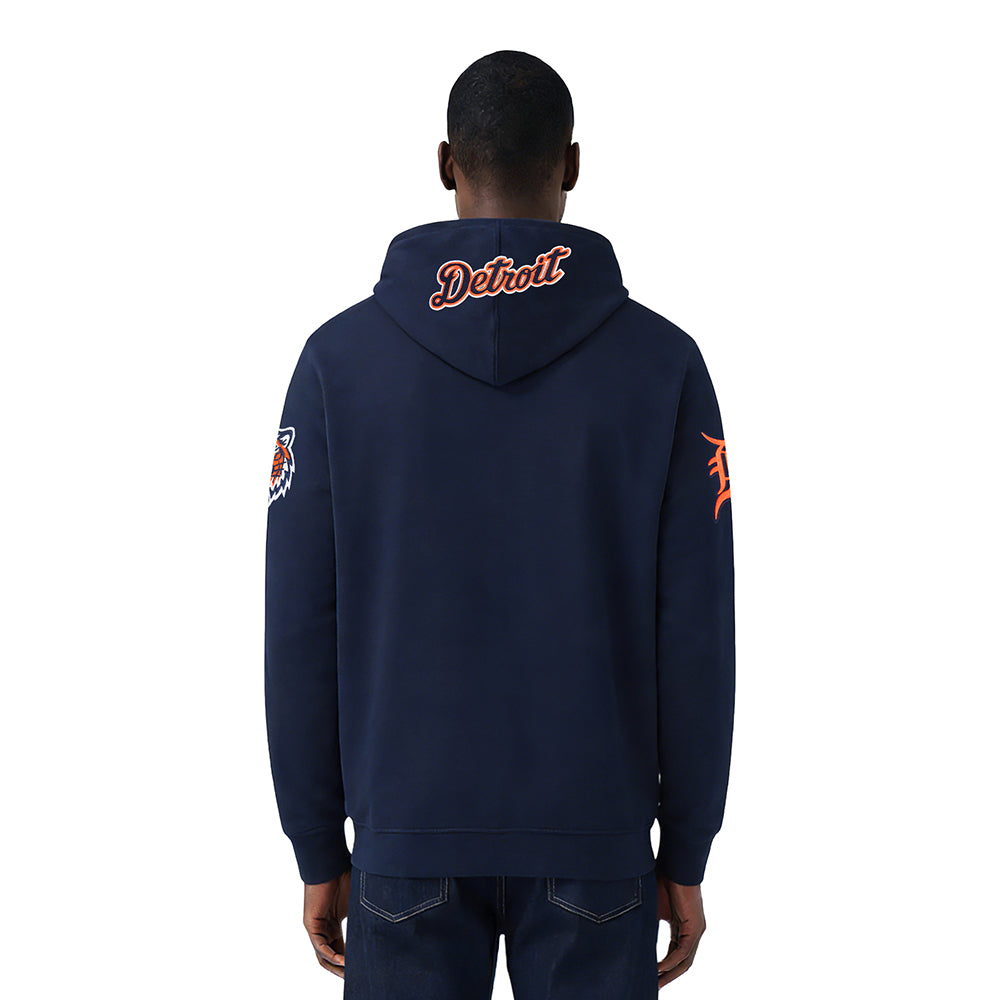 MLB DETROIT TIGERS CLASSIC CHENILLE CHANDAIL À CAPUCHON EN MAILLE DOUBLE POUR HOMME (MARINE MINUIT)