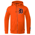 MLB DETROIT TIGERS CLASSIC CHENILLE MEN'S FULL ZIP PULLOVER HOODIE (ORANGE)
