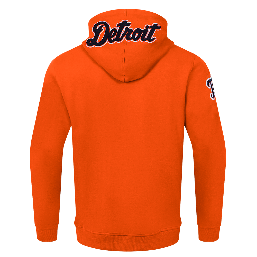 MLB DETROIT TIGERS CLASSIC CHENILLE MEN'S FULL ZIP PULLOVER HOODIE (ORANGE)