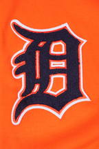 MLB DETROIT TIGERS CLASSIC CHENILLE MEN'S FULL ZIP PULLOVER HOODIE (ORANGE)