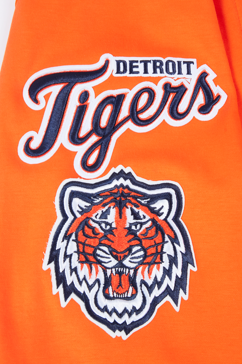 MLB DETROIT TIGERS CLASSIC CHENILLE MEN'S FULL ZIP PULLOVER HOODIE (ORANGE)