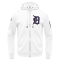 MLB DETROIT TIGERS CLASSIC CHENILLE CHANDAIL À CAPUCHON À GLISSIÈRE POUR HOMME (BLANC)