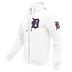MLB DETROIT TIGERS CLASSIC CHENILLE CHANDAIL À CAPUCHON À GLISSIÈRE POUR HOMME (BLANC)