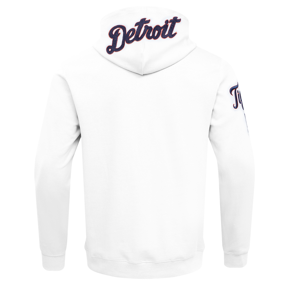 MLB DETROIT TIGERS CLASSIC CHENILLE CHANDAIL À CAPUCHON À GLISSIÈRE POUR HOMME (BLANC)