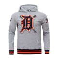 MLB DETROIT TIGERS MASH UP MEN'S RIB FLC PO HOODIE (HEATHER GREY/MIDNIGHT NAVY/ORANGE)
