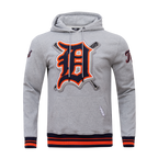 MLB DETROIT TIGERS MASH UP MEN'S RIB FLC PO HOODIE (HEATHER GREY/MIDNIGHT NAVY/ORANGE)