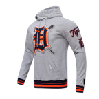 MLB DETROIT TIGERS MASH UP MEN'S RIB FLC PO HOODIE (HEATHER GREY/MIDNIGHT NAVY/ORANGE)