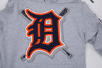 MLB DETROIT TIGERS MASH UP MEN'S RIB FLC PO HOODIE (HEATHER GREY/MIDNIGHT NAVY/ORANGE)