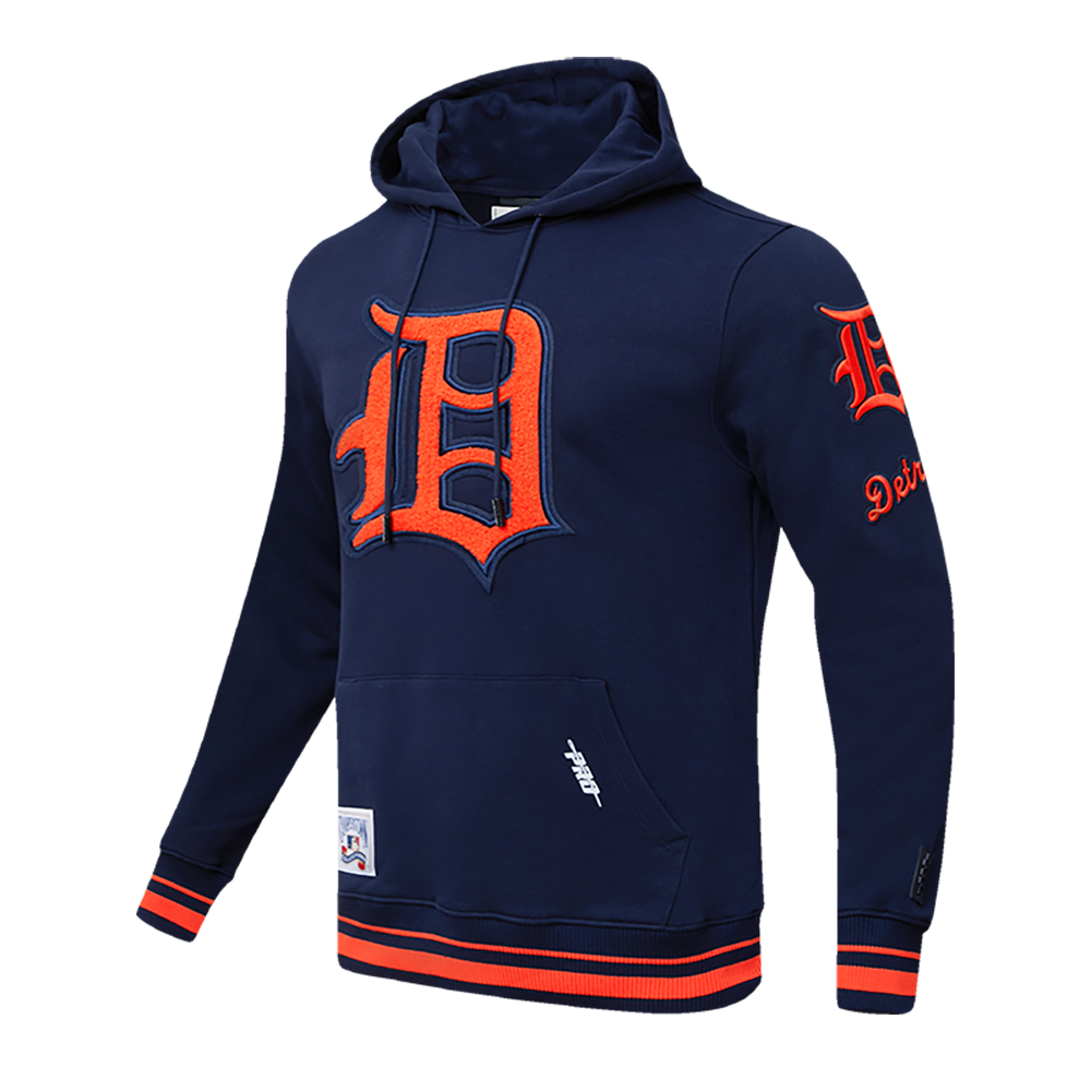 MLB DETROIT TIGERS RETRO CLASSIC MEN'S PULLOVER HOODIE (MIDNIGHT NAVY/ORANGE/ MIDNIGHT)