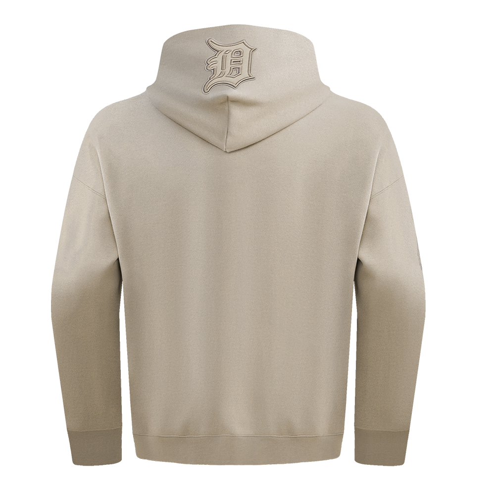 MLB DETROIT TIGERS NEUTRAL DROP SHOULDER MEN'S PULLOVER HOODIE (TAUPE)