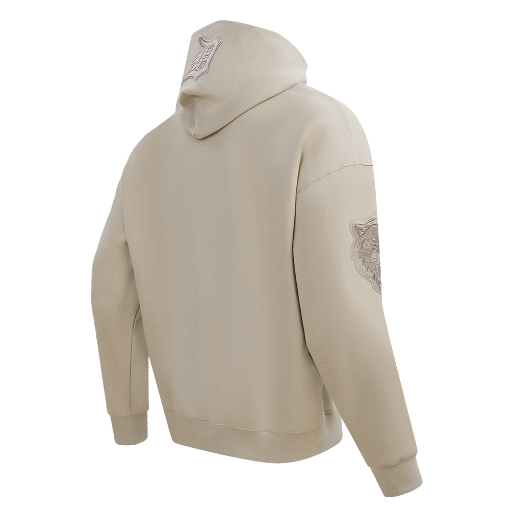 MLB DETROIT TIGERS NEUTRAL DROP SHOULDER MEN'S PULLOVER HOODIE (TAUPE)