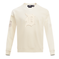 MLB DETROIT TIGERS NEUTRAL CHANDAIL À COL ROND EN MOLLETON À ÉPAULES TOMBANTES POUR HOMME (COQUILLE D'ŒUF)