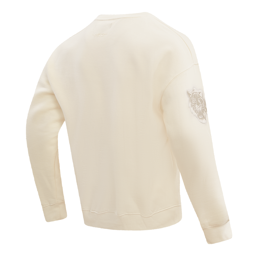 MLB DETROIT TIGERS NEUTRAL CHANDAIL À COL ROND EN MOLLETON À ÉPAULES TOMBANTES POUR HOMME (COQUILLE D'ŒUF)
