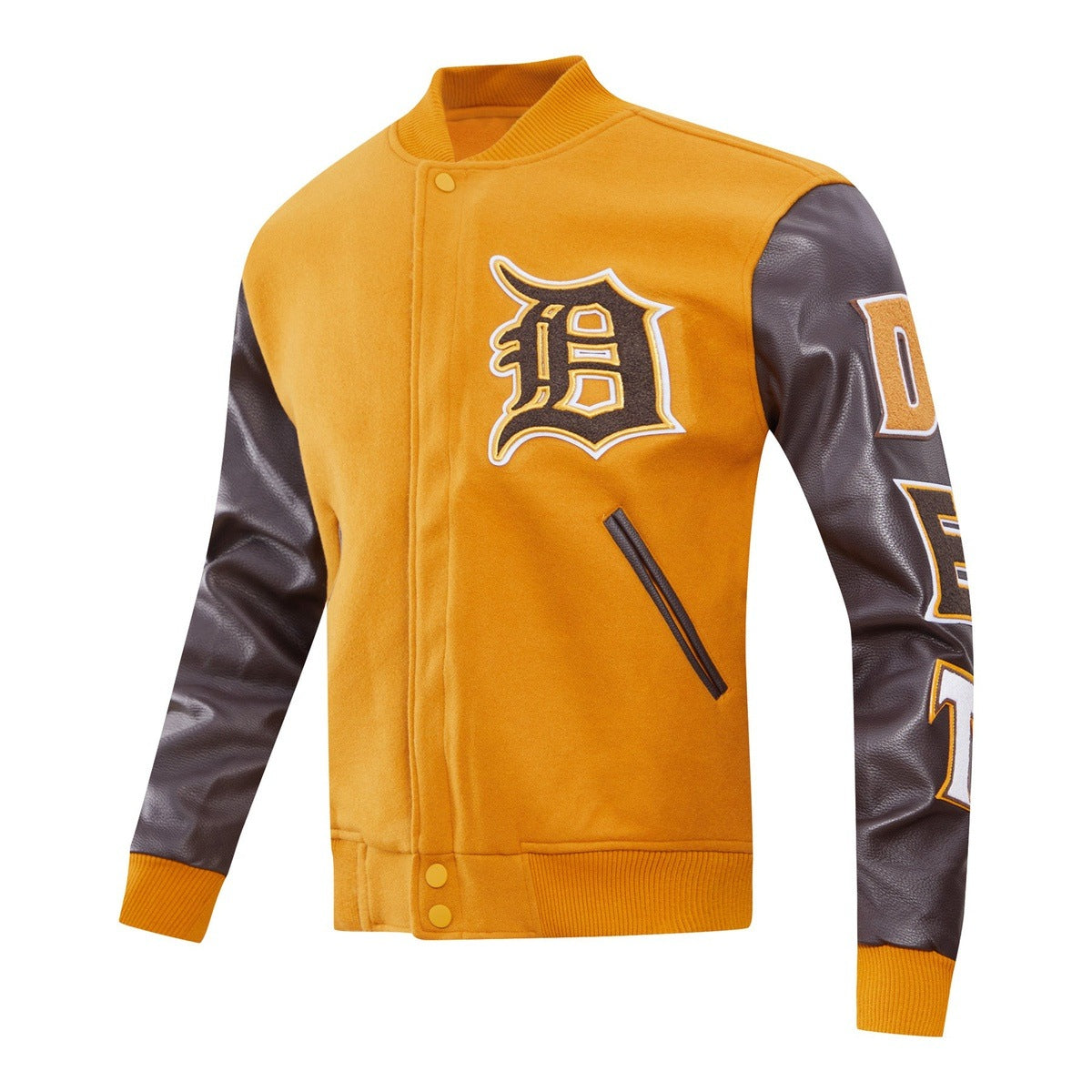 MLB DETROIT TIGERS CLASSIC WOOL MEN'S VARSITY JACKET (BROWN)