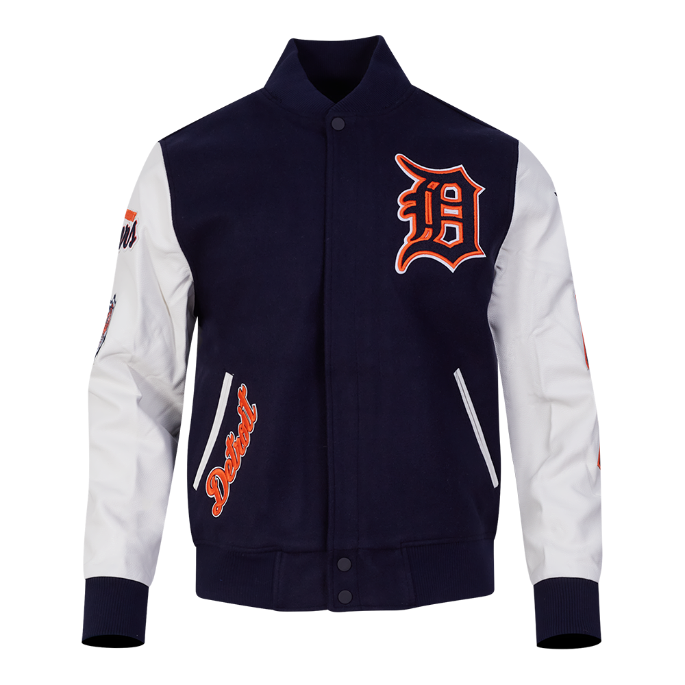 MLB DETROIT TIGERS CLASSIC BLOUSON COLLÉGIAL EN LAINE POUR HOMME (MARINE MINUIT/BLANC)