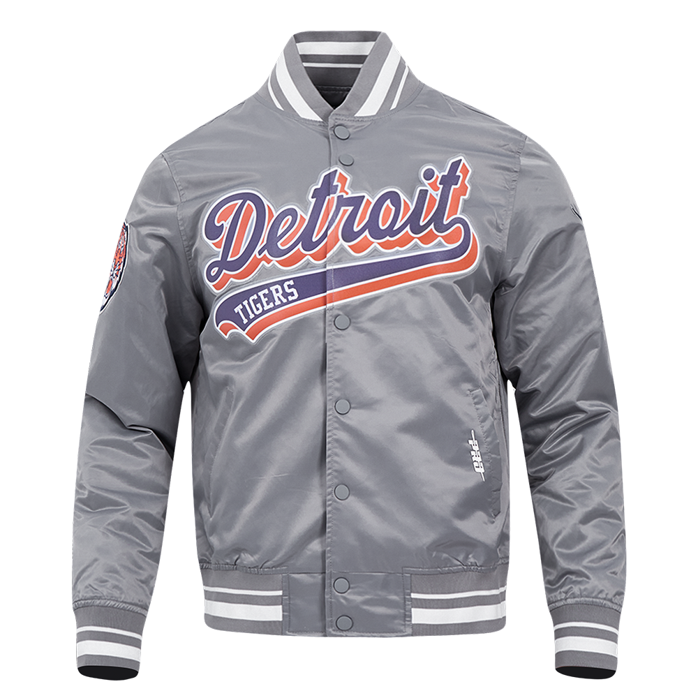 MLB DETROIT TIGERS SCRIPT TAIL BLOUSON EN SATIN POUR HOMME (GRIS)