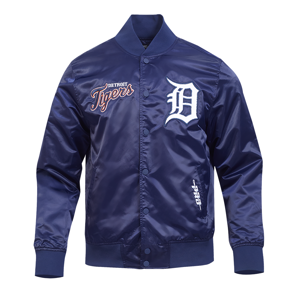 MLB DETROIT TIGERS SOUVENIR MEN'S SATIN JACKET (NAVY)