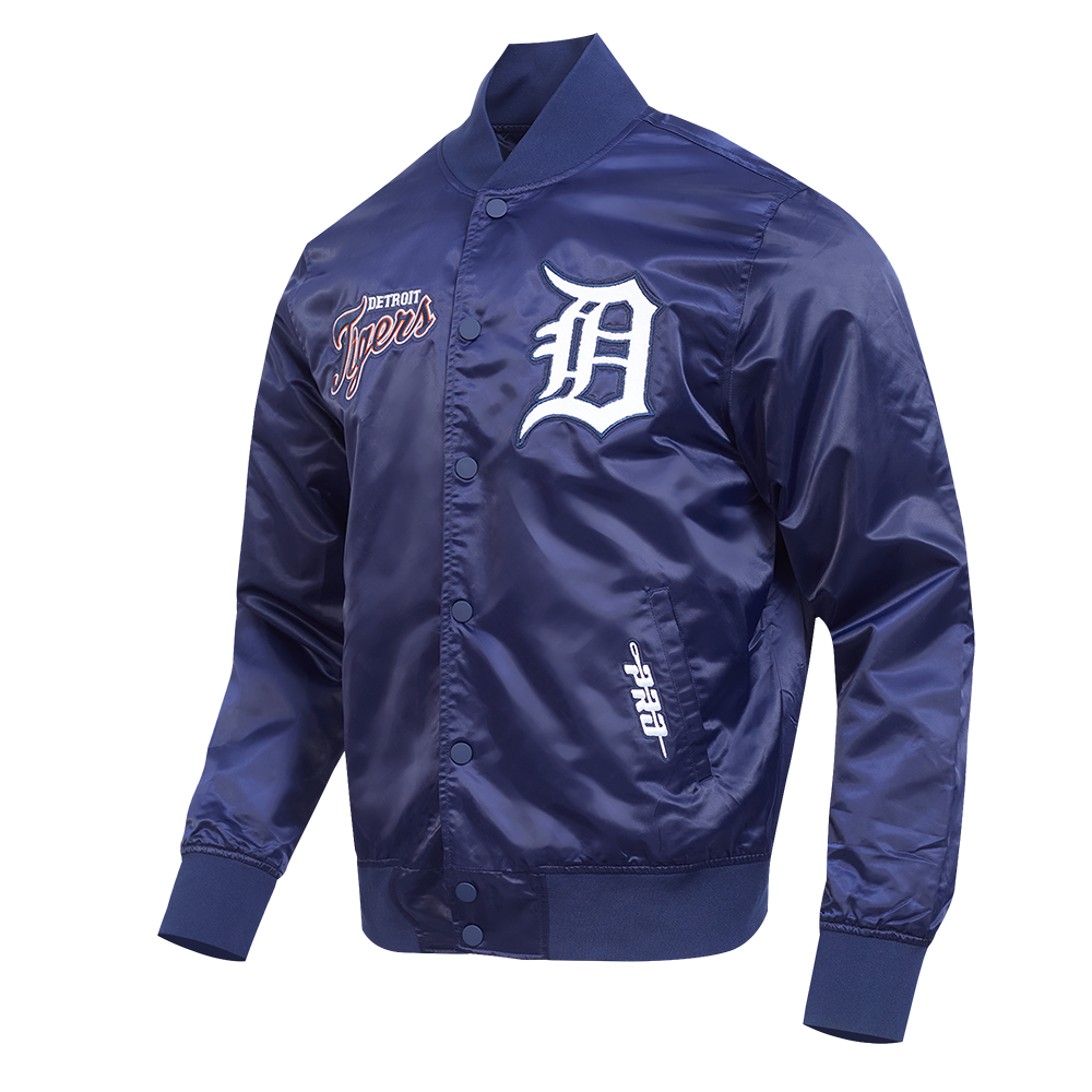 MLB DETROIT TIGERS SOUVENIR MEN'S SATIN JACKET (NAVY)