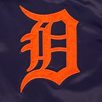 MLB DETROIT TIGERS LETTERMAN BLOUSON EN SATIN POUR HOMME (MARINE MINUIT)