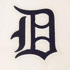MLB DETROIT TIGERS RETRO CLASSICS BLOUSON PRO EN SATIN À BORDS CÔTELÉS TEINTS EN FIL POUR HOMME (COQUILLE D'ŒUF/MARINE MINUIT)