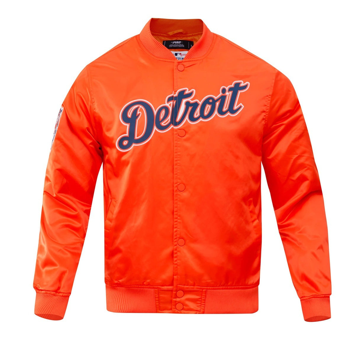 MLB DETROIT TIGERS WORLD SERIES BLOUSON EN SATIN À GRAND LOGO POUR HOMME (ORANGE)