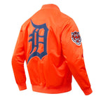 MLB DETROIT TIGERS BIG LOGO WORLD SERIES MEN'S SATIN JACKET (ORANGE)