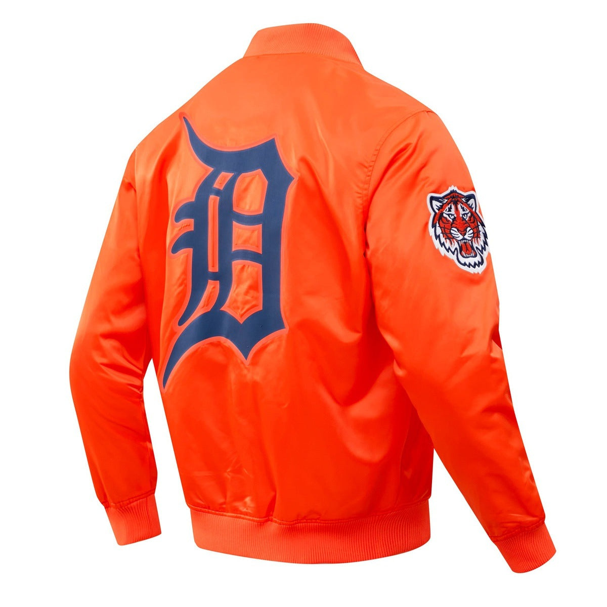 MLB DETROIT TIGERS BIG LOGO WORLD SERIES MEN'S SATIN JACKET (ORANGE)