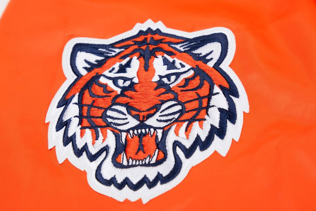 MLB DETROIT TIGERS BIG LOGO WORLD SERIES MEN'S SATIN JACKET (ORANGE)