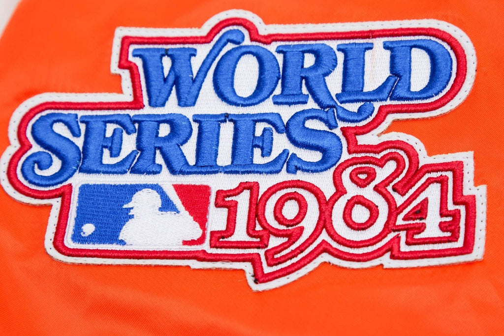 MLB DETROIT TIGERS BIG LOGO WORLD SERIES MEN'S SATIN JACKET (ORANGE)