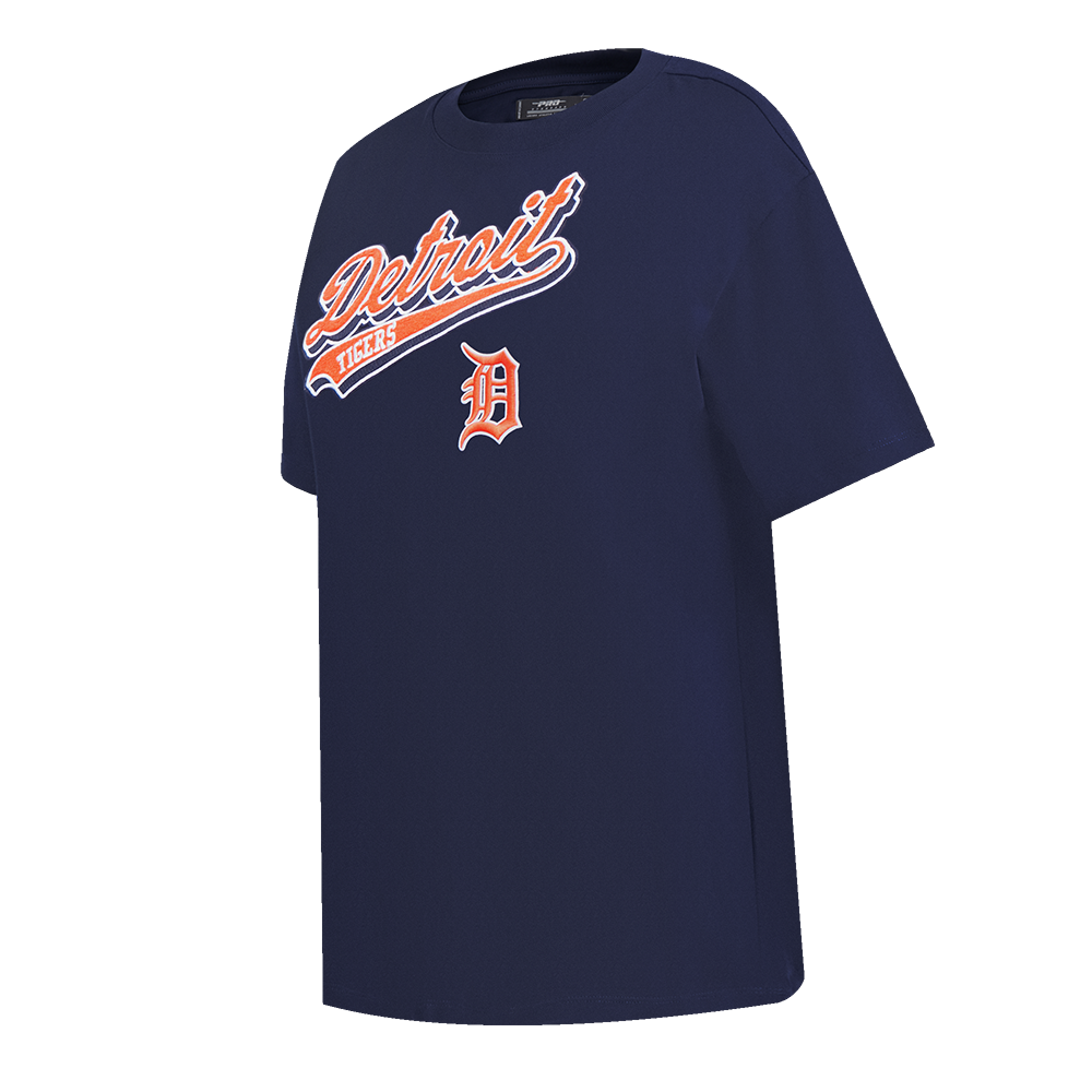 MLB DETROIT TIGERS SCRIPT TAIL WOMEN'S BOYFRIEND TOP (MIDNIGHT NAVY)