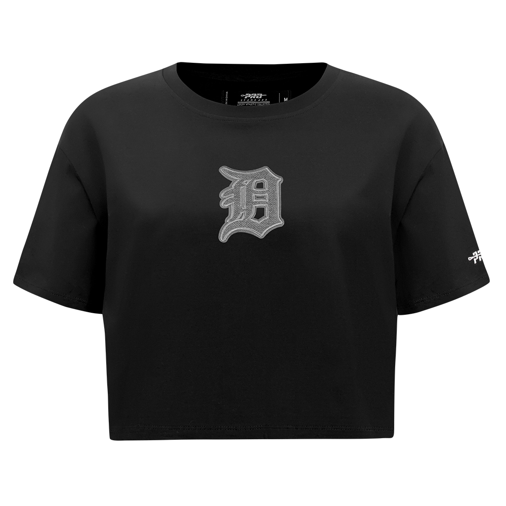 MLB DETROIT TIGERS REVERSE FRENCH TERRY HAUT EN JERSEY SIMPLE À COUPE CARRÉE POUR FEMME (NOIR)