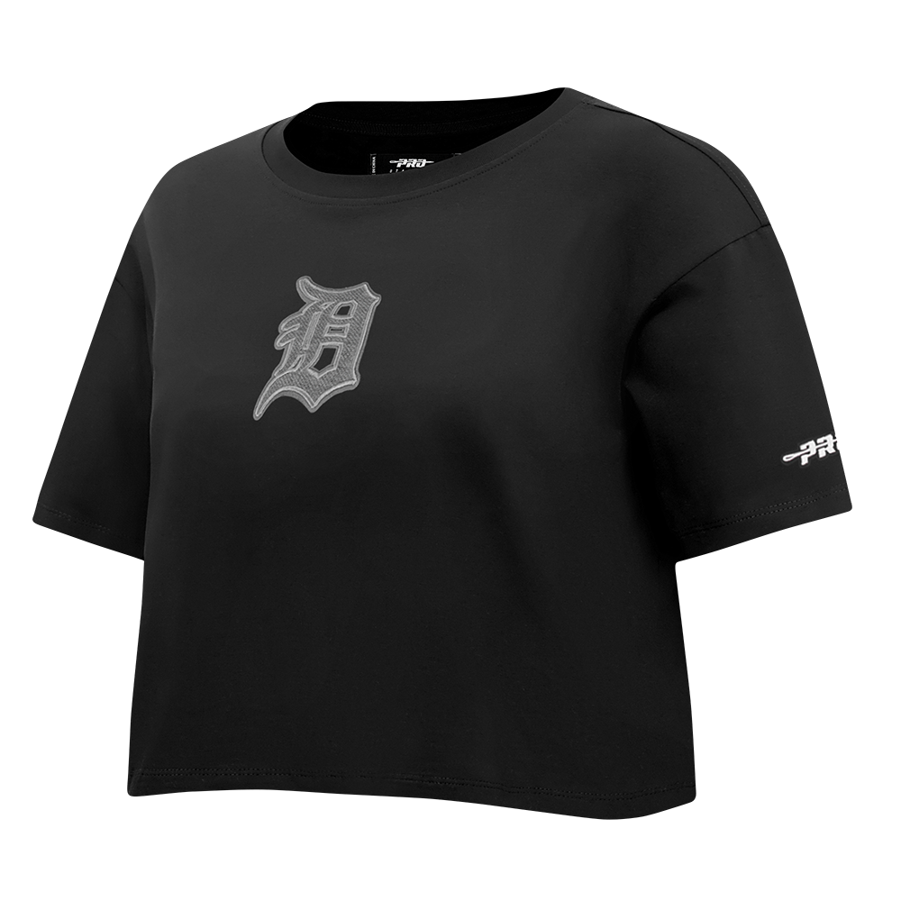 MLB DETROIT TIGERS REVERSE FRENCH TERRY HAUT EN JERSEY SIMPLE À COUPE CARRÉE POUR FEMME (NOIR)