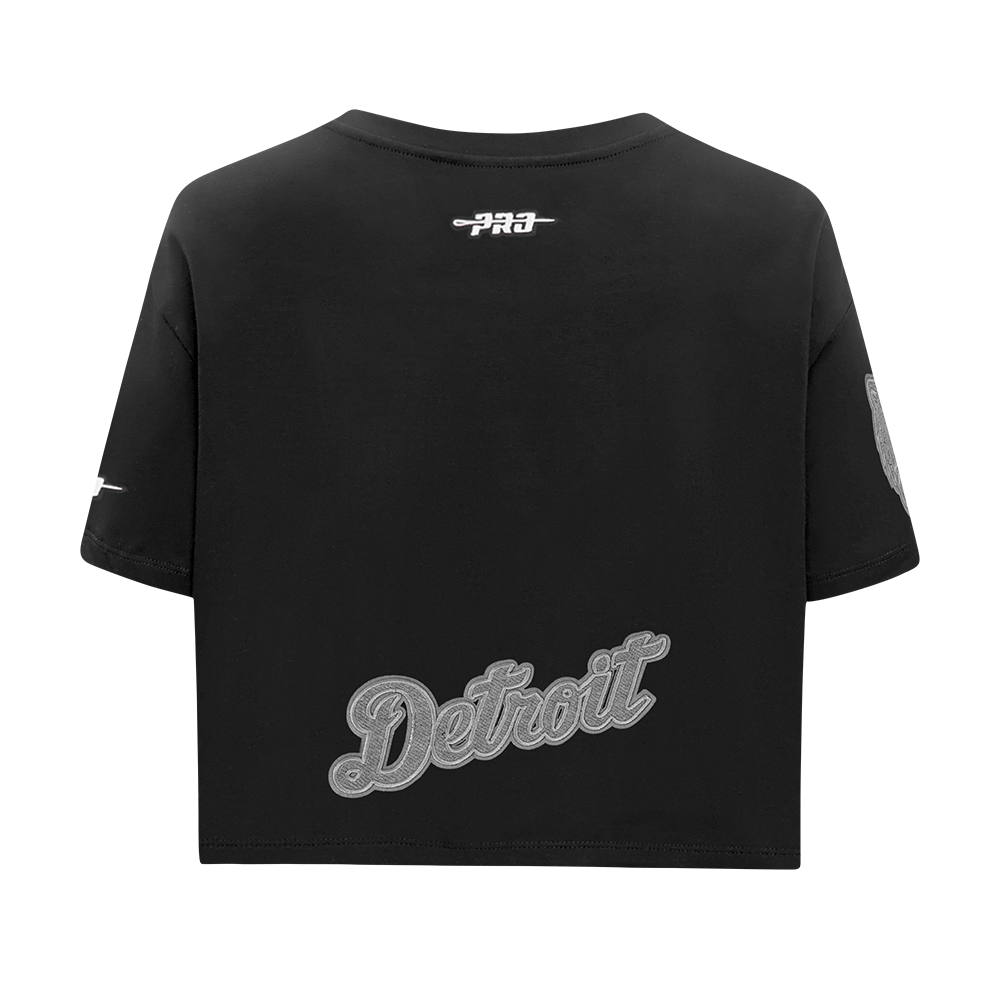 MLB DETROIT TIGERS REVERSE FRENCH TERRY HAUT EN JERSEY SIMPLE À COUPE CARRÉE POUR FEMME (NOIR)