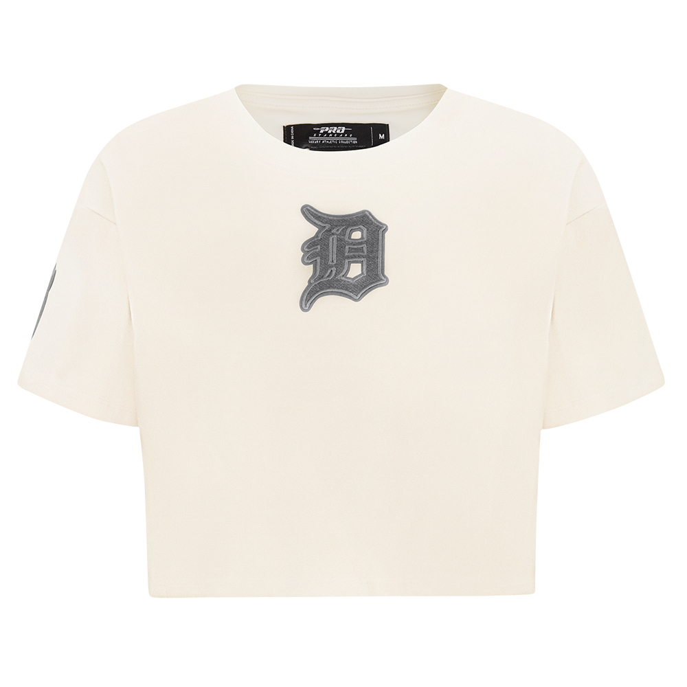 MLB DETROIT TIGERS REVERSE FRENCH TERRY HAUT EN JERSEY SIMPLE À COUPE CARRÉE POUR FEMME (COQUILLE D'ŒUF)