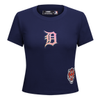 MLB DETROIT TIGERS GAME DAY CLASSICS WOMEN'S SINGLE JERSEY BABY DOLL TOP (MIDNIGHT NAVY)
