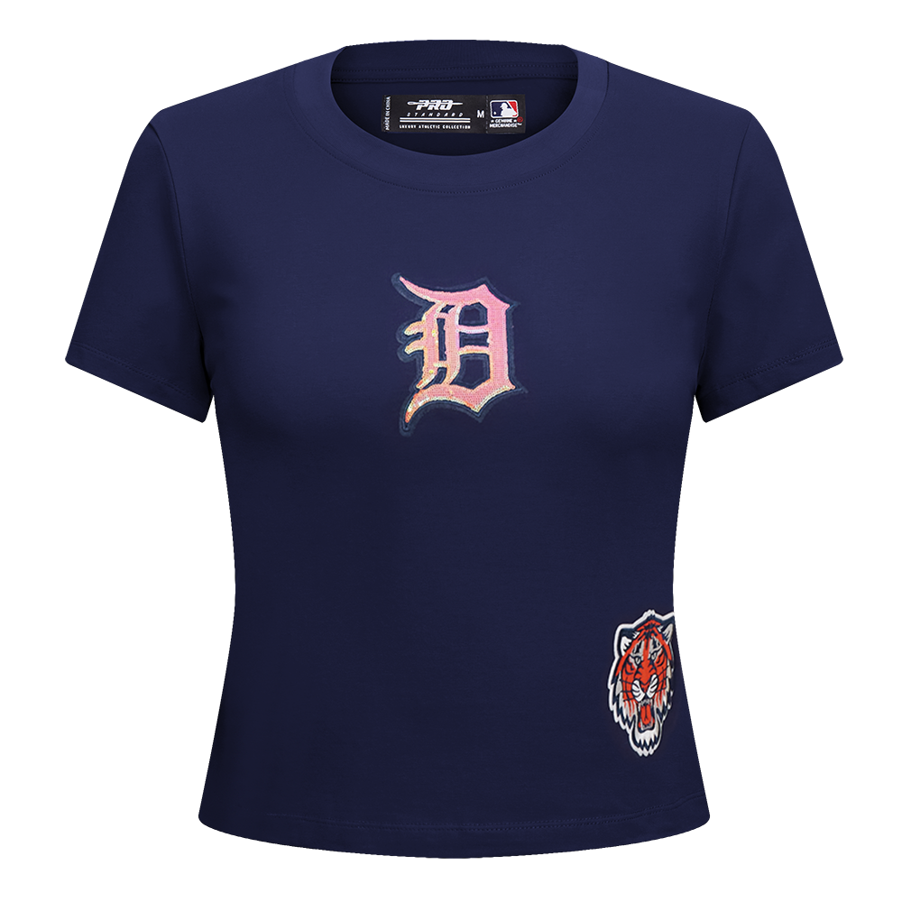 MLB DETROIT TIGERS GAME DAY CLASSICS WOMEN'S SINGLE JERSEY BABY DOLL TOP (MIDNIGHT NAVY)