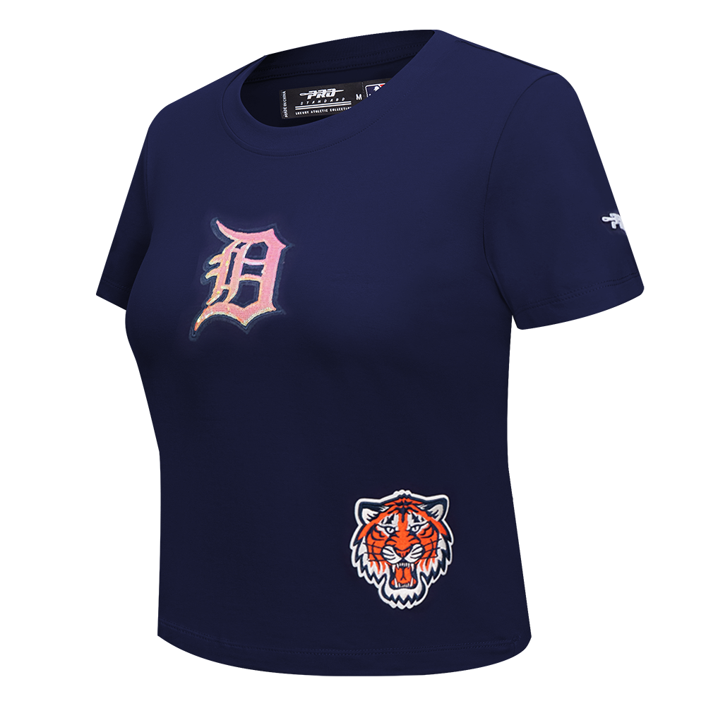 MLB DETROIT TIGERS GAME DAY CLASSICS WOMEN'S SINGLE JERSEY BABY DOLL TOP (MIDNIGHT NAVY)