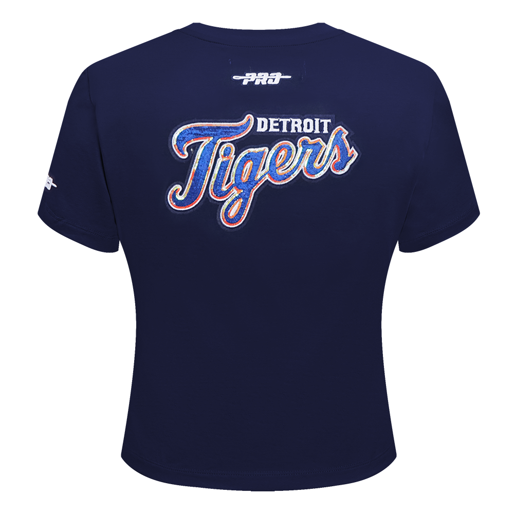 MLB DETROIT TIGERS GAME DAY CLASSICS WOMEN'S SINGLE JERSEY BABY DOLL TOP (MIDNIGHT NAVY)
