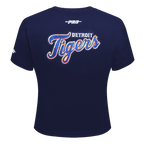 MLB DETROIT TIGERS GAME DAY CLASSICS WOMEN'S SINGLE JERSEY BABY DOLL TOP (MIDNIGHT NAVY)