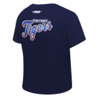 MLB DETROIT TIGERS GAME DAY CLASSICS WOMEN'S SINGLE JERSEY BABY DOLL TOP (MIDNIGHT NAVY)