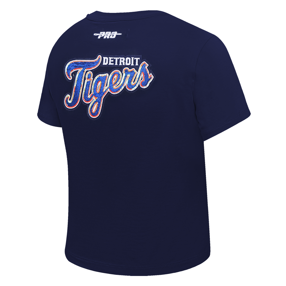 MLB DETROIT TIGERS GAME DAY CLASSICS WOMEN'S SINGLE JERSEY BABY DOLL TOP (MIDNIGHT NAVY)