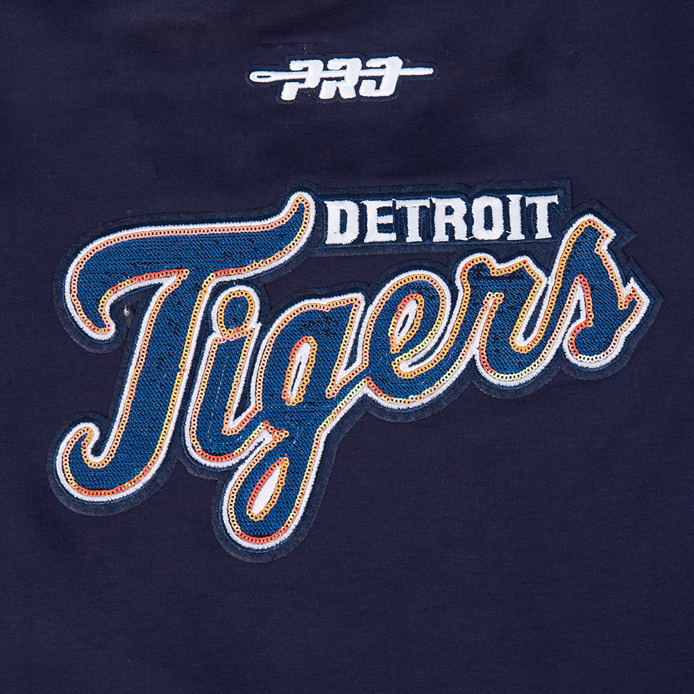 MLB DETROIT TIGERS GAME DAY CLASSICS WOMEN'S SINGLE JERSEY BABY DOLL TOP (MIDNIGHT NAVY)